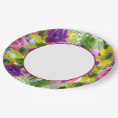 Burgundy Pink Blumengarten Hochzeit neu geplant Pappteller (Schrägansicht)