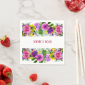 Burgundy Pink Blumengarten Hochzeit neu geplant Serviette (Beispiel)