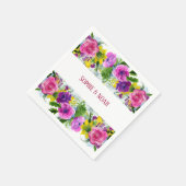 Burgundy Pink Blumengarten Hochzeit neu geplant Serviette (Ecke)