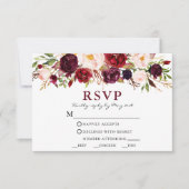 Burgundy Pink Blumenmahlzeit RSVP Karte (Vorderseite)