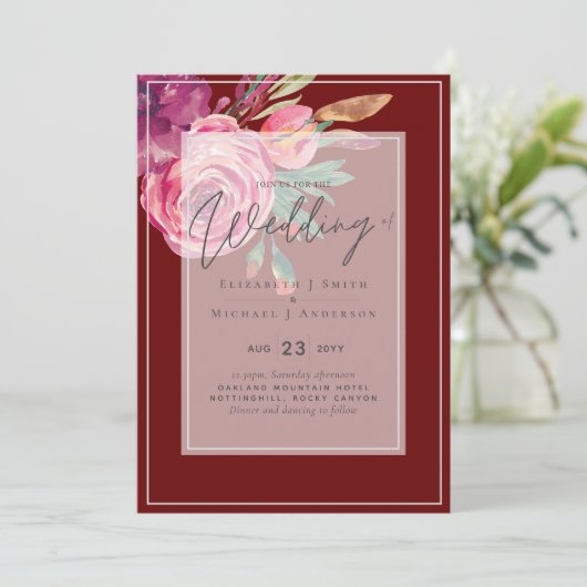 Burgundy Pink Blumenzwiebelfeier (Stehend Vorderseite)