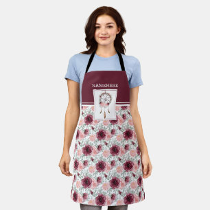Burgundy Pink Blush Floral Dreamcatcher Muster Schürze