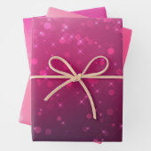 Burgundy Pink Bokeh Hearts Birthday Geschenkpapier Set (Beispiel)
