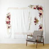 Burgundy Pink Brautparty Tea Foto Prop Wandteppich (Beispiel (Horizontal))