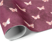 Burgundy Pink Butterfells Geschenkpapier (Rolleneckpunkt)