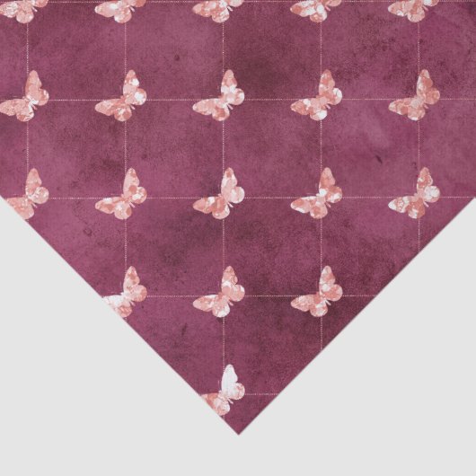 Burgundy Pink Butterfells Seidenpapier (Detail)