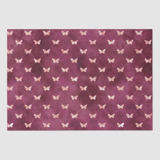 Burgundy Pink Butterfells Seidenpapier (Vorderseite)