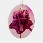 Burgundy Pink Columbine Keramik Ornament (Rechts)