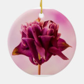 Burgundy Pink Columbine Keramik Ornament (Hinten)