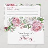 Burgundy Pink Country Rose Blumenrezeptur Karte (Vorne/Hinten)