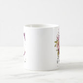 Burgundy Pink Cream Floral Letter C Monogram Kaffeetasse (Mittel)