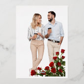 Burgundy Pink Elegant Wedding Folieneinladung (Rückseite)