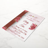 Burgundy Pink Elegant Wedding Folieneinladung (Gedreht)