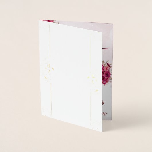 Burgundy Pink Elegant Wedding Folienkarte (Vorderseite)