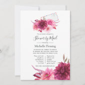 Burgundy & Pink Fall Bridal oder Baby Dusche per M Einladung (Vorderseite)