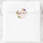 Burgundy Pink Flamingo Aquarell Runder Aufkleber (Tasche)