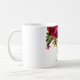 Burgundy Pink Floral 80. Geburtstagsgeschenk Kaffeetasse