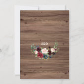 Burgundy Pink Floral Antlers I DO GRILLEN Verlobun Einladung (Rückseite)