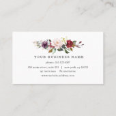 Burgundy Pink Floral Beruflich Makeust Artist Visitenkarte (Rückseite)