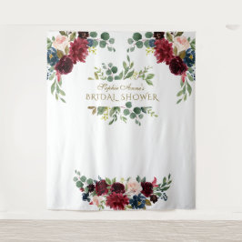 Burgundy Pink Floral Brautparty Prop Wandteppich