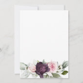 Burgundy Pink Floral Elegantes Party für die Ruhes Einladung (Rückseite)