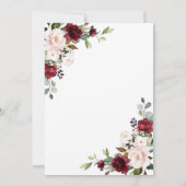 Burgundy Pink Floral Gold Geometrisches Brautparty Einladung (Rückseite)