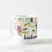 Burgundy Pink Floral Kaffeetasse (Vorderseite Links)