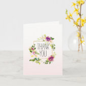 Burgundy Pink Floral Karte (Gelbe Blume)