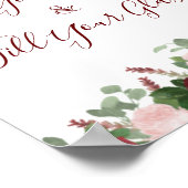 Burgundy Pink Floral Rose Brautparty Dekoration (Ecke)