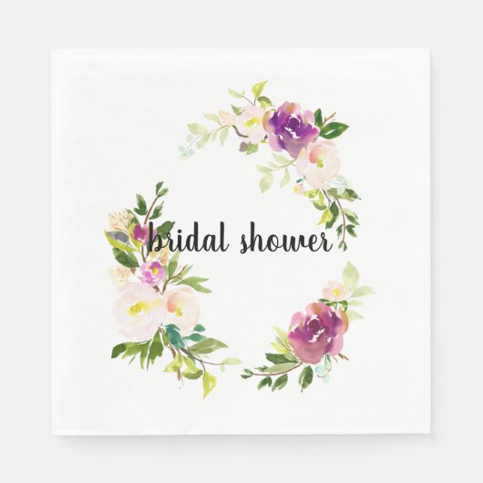 Burgundy Pink Floral Serviette (Vorderseite)