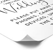 Burgundy Pink Floral Unplugged Wedding Table Sign Poster (Ecke)