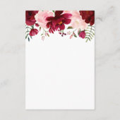 Burgundy Pink Floral Wedding Begleitkarte (Rückseite)