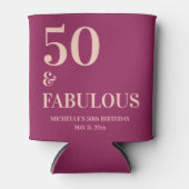 Burgundy Pink Geburtstag 50 und Fabulous Dosenkühler (Vorderseite)