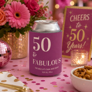 Burgundy Pink Geburtstag 50 und Fabulous Dosenkühler