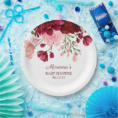 Burgundy Pink Girl Babyduschpapier Pappteller (Party)