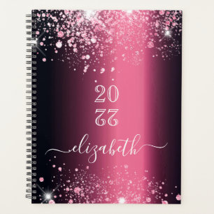 Burgundy Pink Glitzer Name Planer
