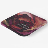 Burgundy Pink Gold Floral Brautparty Pappteller (Gewinkelt)