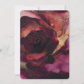 Burgundy Pink Gold Floral Geburtstag Einladung (Rückseite)