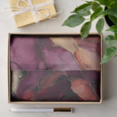 Burgundy Pink Gold Floral Seidenpapier (Geschenk)