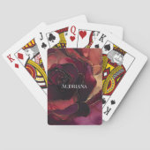 Burgundy Pink Gold Floral Spielkarten (Rückseite)