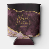 Burgundy Pink Gold Foil Agate Marble Trauzeugin Dosenkühler (Vorderseite)