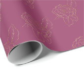 Burgundy Pink Gold Rose Geschenkpapier (Rolleneckpunkt)
