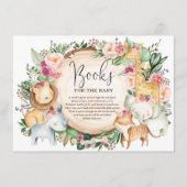 Burgundy Pink Jungle Safari Bücher für Baby Girl Begleitkarte (Vorderseite)