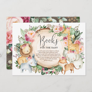 Burgundy Pink Jungle Safari Bücher für Baby Girl Begleitkarte