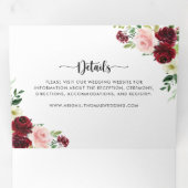 Burgundy Pink Lila Frühling Blumenzwiebeln Dreifach Gefaltete Einladung (Innen Erste Seite)