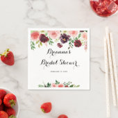 Burgundy Pink Lila Spring Floral Brautparty Serviette (Beispiel)