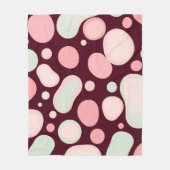 Burgundy Pink Mint Organic Blob Pattern Abstract Fleecedecke (Vorderseite)