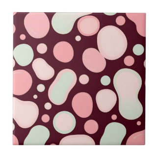 Burgundy Pink Mint Organic Blob Pattern Abstract Fliese