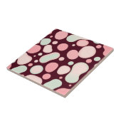 Burgundy Pink Mint Organic Blob Pattern Abstract Fliese (Seite)