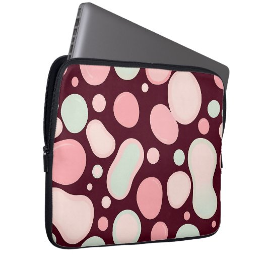 Burgundy Pink Mint Organic Blob Pattern Abstract Laptopschutzhülle (Vorne Rechts)